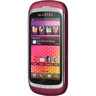Красно-розовый телефон Alcatel One Touch 818 (Старый Оскол)